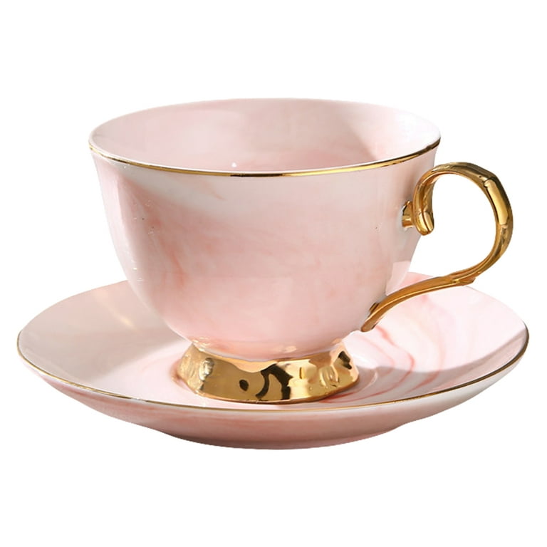 1pc 240ml Pink Biscuit Coffee Cup & Saucer, Ceramic Coffee Cup Set, Design  Sense, High-quality & Delicate Tea Set, Cute And Unique, Suitable For  Afternoon Tea
