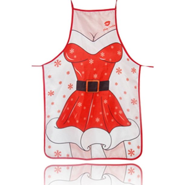1pc, Polyester Christmas apron, Christmas apron Decoration, Fabric Color Printing Decoration, Cartoon apron, anime Christmas Costume Dress up