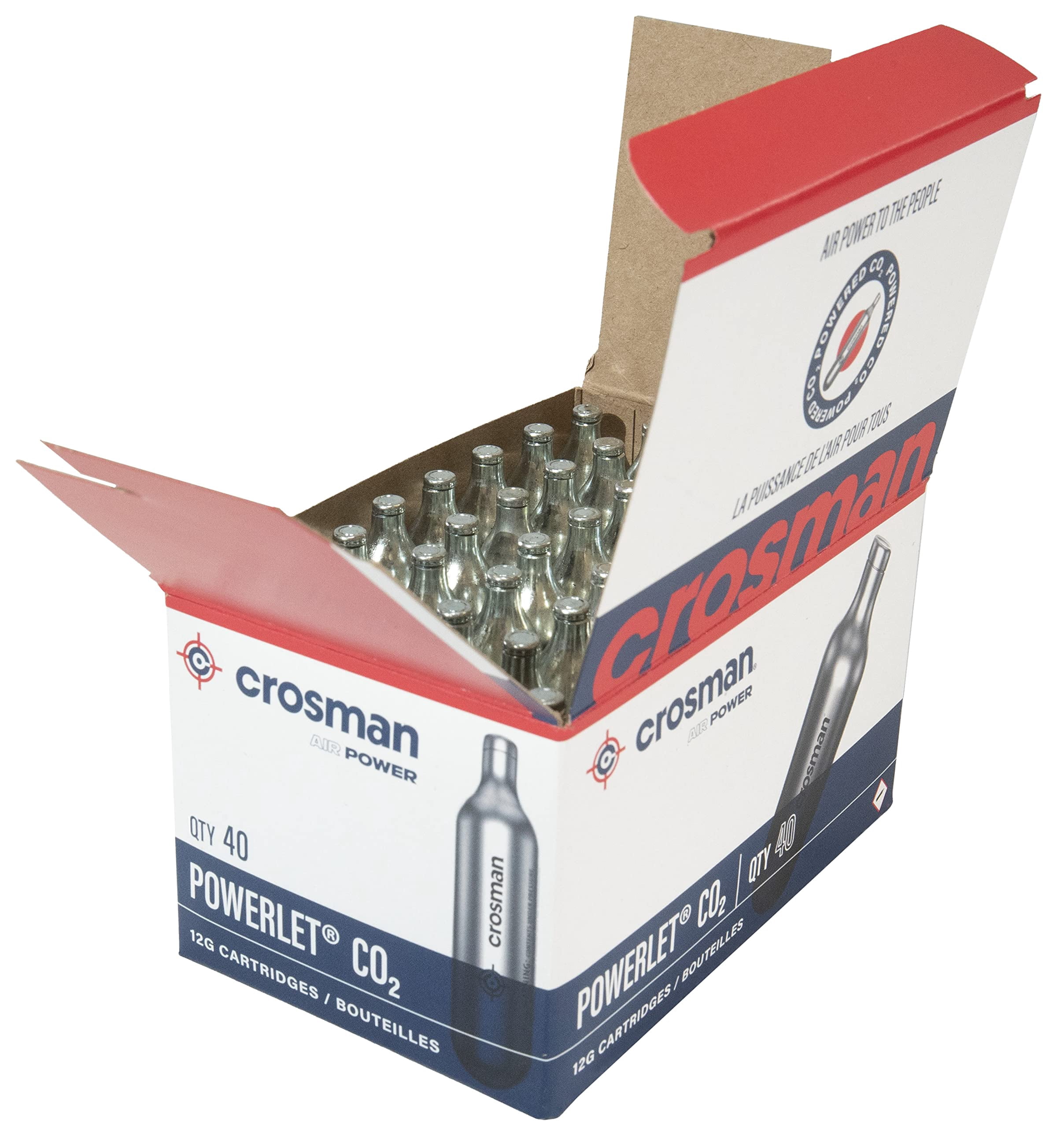 Crosman 40-Count 12-Gram CO2 Cartridges For Air Rifles And Air Pistols 23140-N, Packaging May Vary