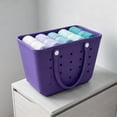 thumbnail image 2 of EVA Beach Bag Perforated Tote Bag Large Outdoor Storage Bag Women's Handbag, 2 of 9