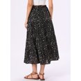 thumbnail image 3 of DARING DIVA Women's Floral Maxi Skirt Elastic High Waist A Line Skirts X-Large Black, 3 of 6