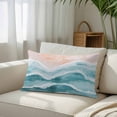 thumbnail image 3 of Aqua Coastal Beach Throw Pillow Cover, Pillowcase Protectors with Zipper, Breathable Decorative Lumbar Pillow Case Cover, Modern Oil Painting Nautical Pillow Shams for Couch Sofa 12x20Inch, 3 of 8