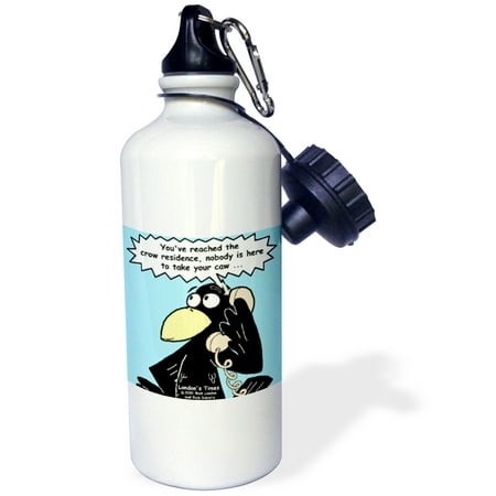 3dRose Crow Answering Machines, Sports Water Bottle, 21oz
