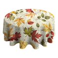 thumbnail image 4 of Autumn Fall Leaves Pattern Round Tablecloth 60" X 60",Wrinkle Wipeable Table Cloth for Kitchen Dining Room Picnic Patio Party, 4 of 6