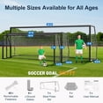 thumbnail image 4 of SLSY Soccer Goal for Backyard, 18x7/21x7/24x8 ft Full Size Steel Goal Practice Soccer Net for Teens & Adults Training, 4 of 6