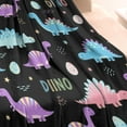 thumbnail image 3 of Black Cartoon Dinosaurs Eggs Stars Pattern Blanket,Comfortable Soft Flannel Throw Blanket,All Season,Warm Lightweight Blankets for Sofa Bed Couch Living Room Chair,30"x40", 3 of 4