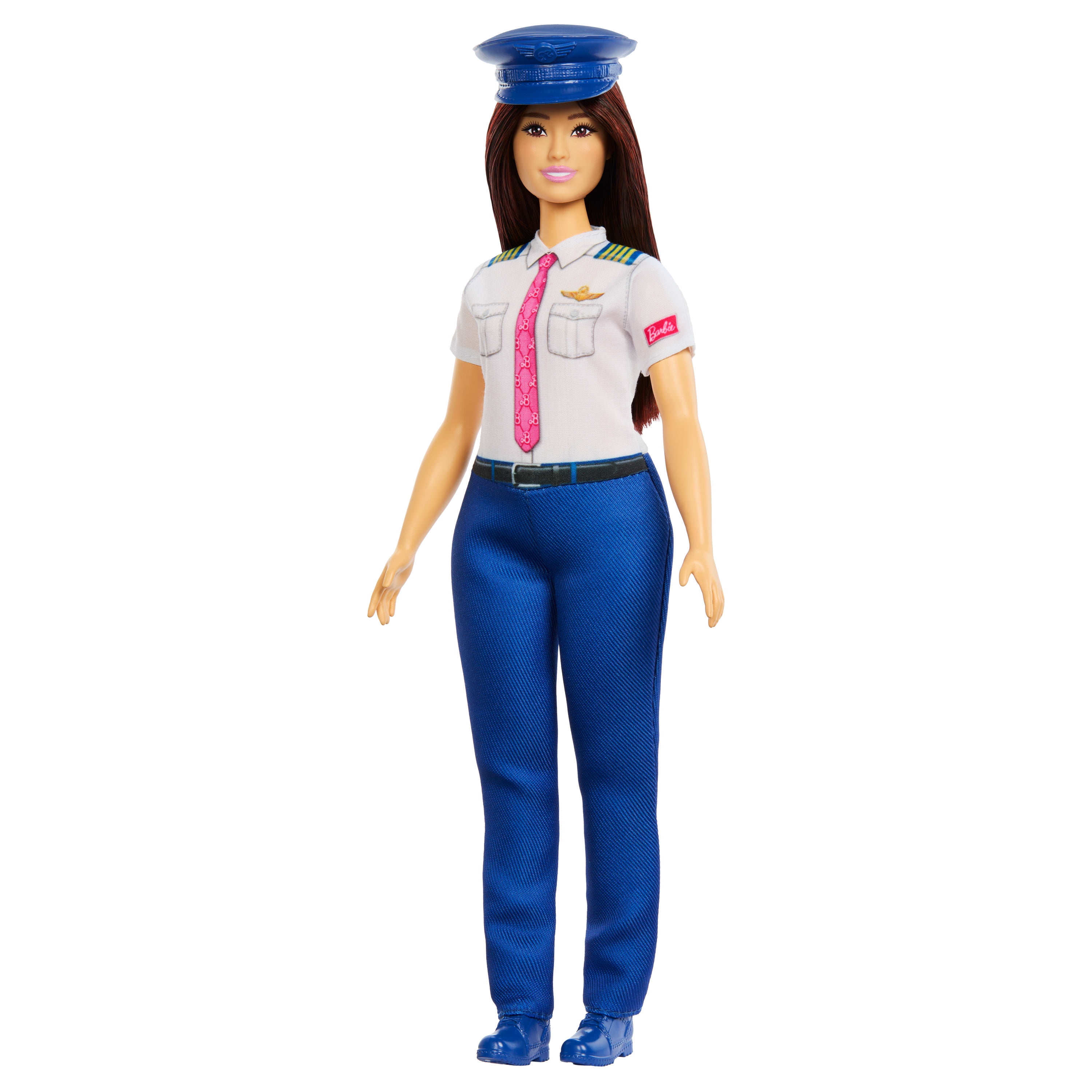 Barbie Careers Pilot Doll & Accessory, Fashion Doll Wearing Removable Uniform & Shoes with Hat