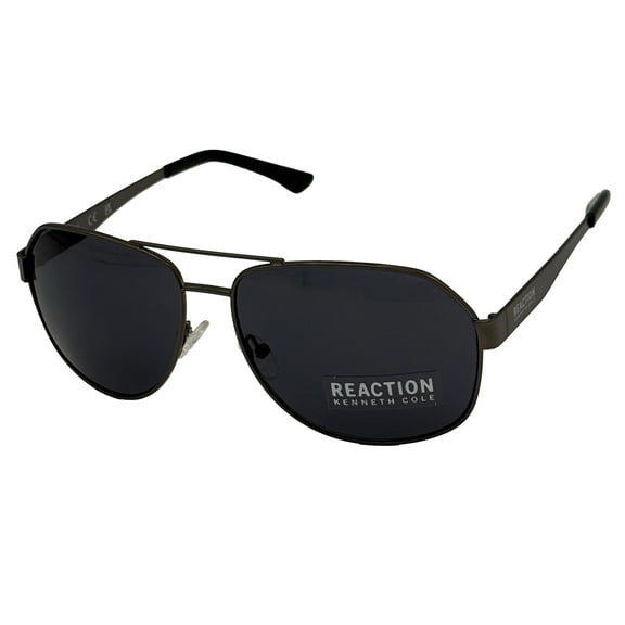Kenneth Cole Reaction Mens Gunmetal / Metal Aviator Fashion Sunglasses with Pouch