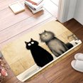thumbnail image 6 of 1pc Two Furry Cats in a Bathtub Absorbent Non-Slip Bathroom Thickened Flannel Rug Decor,Soft,Quick Drying,Suitable For Indoor/outdoor Use,Bathrooms,Bedrooms,Kitchens,Terrace,Laundry Rooms,16"x24", 6 of 9