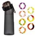 thumbnail image 1 of Vattenflaska med Smak med 7 Smakkapslar Air Water Up Flaska Frostat Svart 650ml Air Starter Up Set Vattenkopp för Camping Spor, 1 of 5