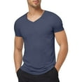 thumbnail image 3 of Letdown Men’s Short Sleeve V Neck T Shirt Solid Color Breathable Moisture Wicking Casual Summer Tee, 3 of 6