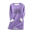 thumbnail image 2 of Women's Winter Warm Sherpa Lined Fleece Sweatshirts,Women Funny Letter Print Tops Yes, I'm Stil Freezing -Me 24:7 Sweatshirts Crewneck Raglan Sleeve Warm Pullover, 2 of 3