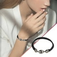 thumbnail image 2 of Cadena de cuero, aleación galvanizada, cordón para el pelo, anillo para el pelo, pulsera, cordón para la cabeza, pulsera, diadema elástica negra, pulsera para el pelo de mujer, 2 of 2
