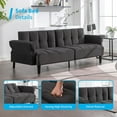Mjkone 77" W Convertible Futon Sofa Bed, Velvet Loveseat Sleeper Sofa