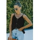 thumbnail image 4 of ABPHQTO Camiseta sin mangas negra con botones y tiras de espagueti para mujer, 4 of 5