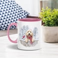 thumbnail image 2 of Playful Goldendoodle Welcomes Winter Snowy Day with Cardinal Bird 11oz Accent Two-tone Mug Doodle Dog Lover Gifts Idea Coffee Tea Cup - 2017, 2 of 5