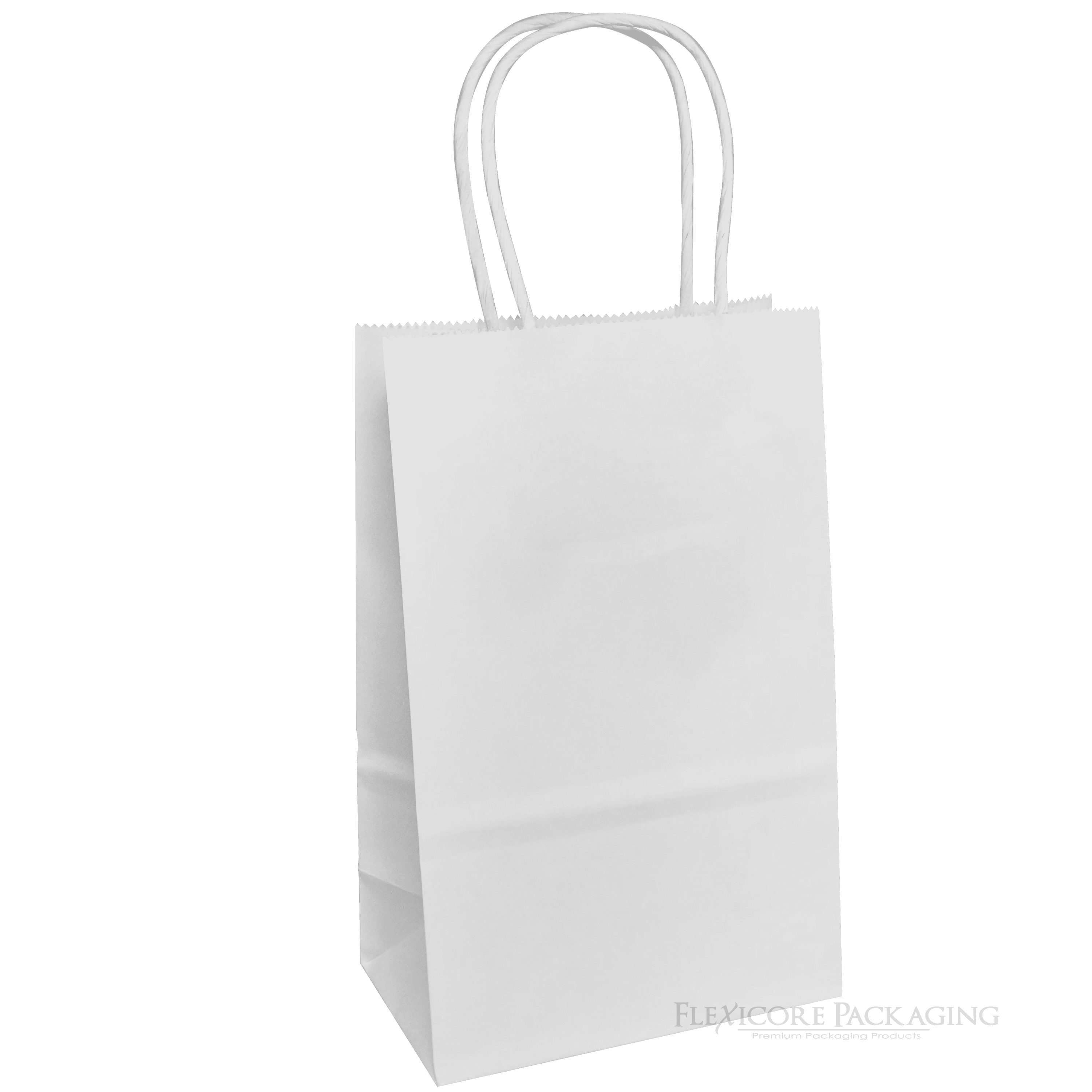 White Paper Gift Bags with Handles Medium Wedding 8 x 10 Premium Heavy Duty 