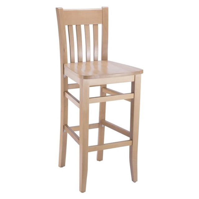 Beechwood Mountain Jacob 30" Slat Back Bar Stool in Natural