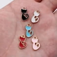 thumbnail image 2 of K-KED 100 Pcs Multicolor Alloy Enamel Cat Charms Pendant 15X8MM Diy Making D20126-White, 2 of 9