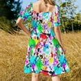 thumbnail image 4 of 2024 Watercolor splatter effect neon colors Dress prom clothes summer women's dress, 4 of 7