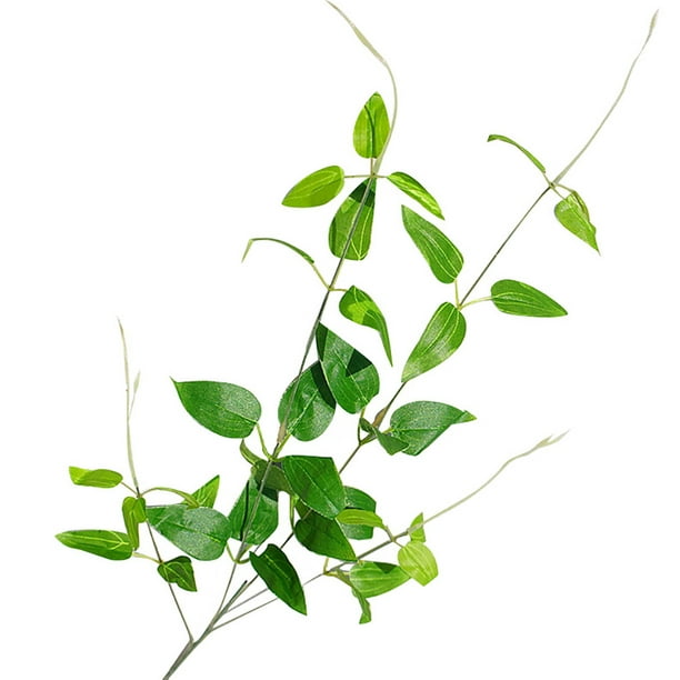 SANWOOD 1Pc/4 Branches Artificial Green Leaves Fake Plant Home Wedding