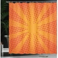 thumbnail image 4 of Ambesonne Sunburst Shower Curtain, Half Tone Dots Retro Rays, 69"Wx84"L, Vermilion and Marigold, 4 of 5