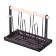 thumbnail image 1 of Estante moderno para tazas, 6 portavasos y platos, organizador de cocina para vasos y botellas Negro, 1 of 8