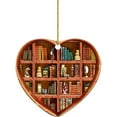 thumbnail image 2 of Home Decor Book Lovers Heart Decorations Reading Books Christmas Decorations Librarian Books Decorations Books Stack Pendants, 2 of 4