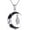 Bat, variant on Raven Necklace 925 Sterling Silver Crow Pendant with Black Crescent Moon Necklace Viking Jewelry Gothic Jewelry Halloween Gifts for Women