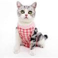 thumbnail image 1 of Traje de recuperación profesional para gatos Ropa quirúrgica para heridas abdominales Diseño de rejilla para gatos Collar Cono Sustituto después de la cirugía （Rosa） BRI Rojo Verde, 1 of 5
