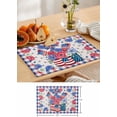 thumbnail image 6 of 4th of July Vase Floral Placemats Set of 4,Washable Woven Burlap Cloth Fabric Placemat for Square/Rectangle/Round/Oval Dining Table,Easy Clean Place Mats for Kids Patriotic Memorial Red Blue Plaid, 6 of 6