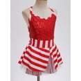 thumbnail image 4 of TTAO Kids Christmas Dance Leotard Tutu Dress Girls Sequins Santa Claus Dress Xmas Elf Sleeveless Bodysuit Jumpsuit Red 12, 4 of 7