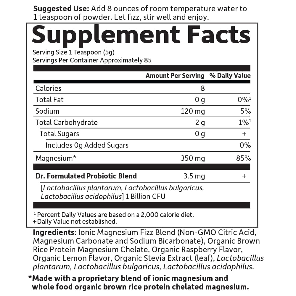 Garden of Life Dr. Formulated Whole Food Magnesium, Raspberry Lemon, 14.9 oz