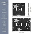 thumbnail image 2 of Yayeee Toggle Light Switch Wall Plate 3-Gang 6.37"x4.48" Decorative Outlet Cover, Black Stars, 2 of 7