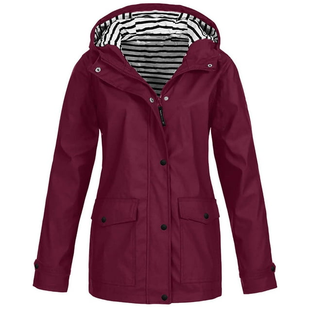 Posijego Imperméables P-4TG pour Femmes Légers Imperméables Manteau de Pluie Coupe-Vent Extérieur Voyage Randonnée Veste