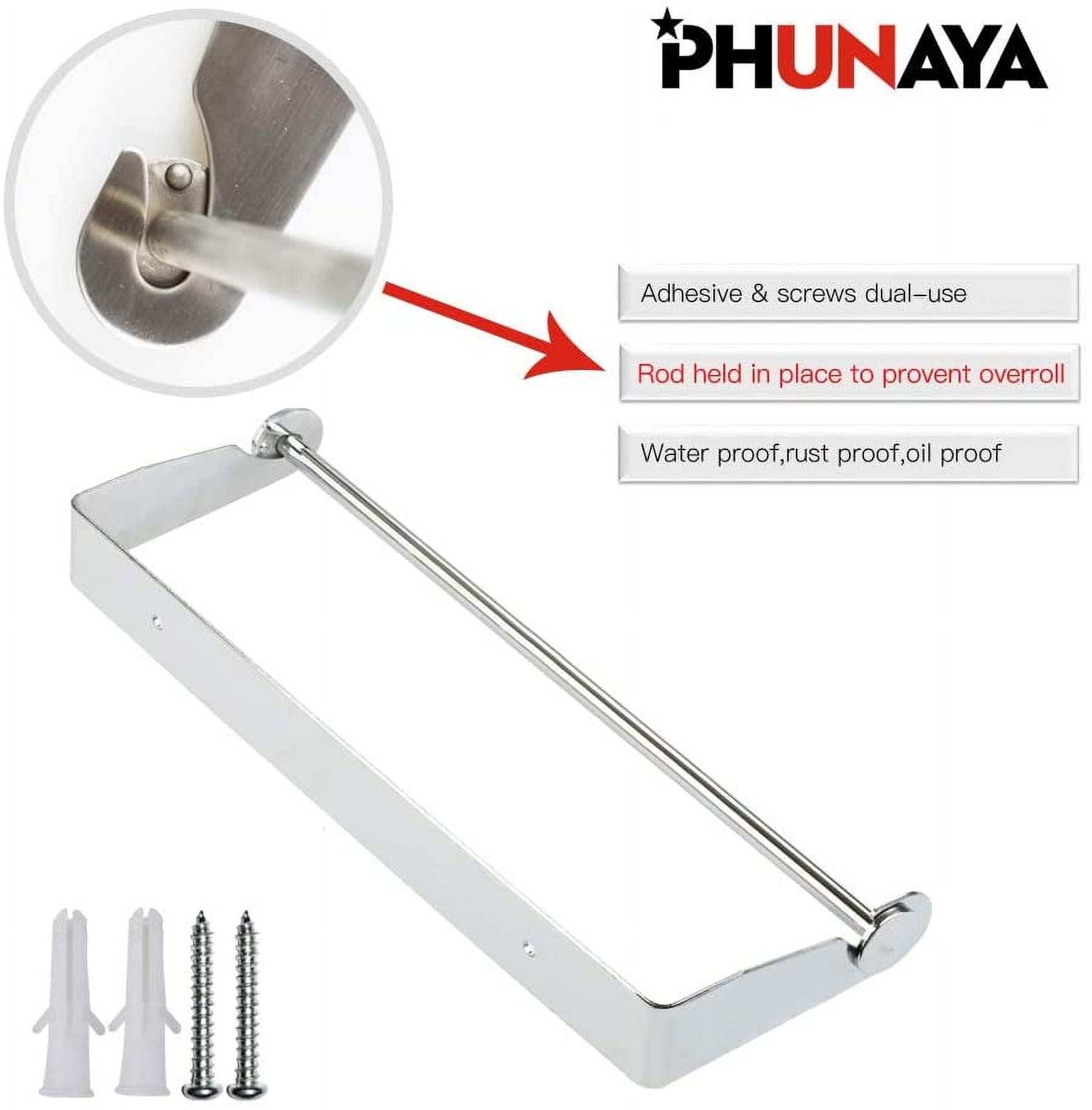 Under Cabinet Paper Towel Holder Wall Mount for Home Kitchen,Stainless Steel Large Rolls-Chrome
