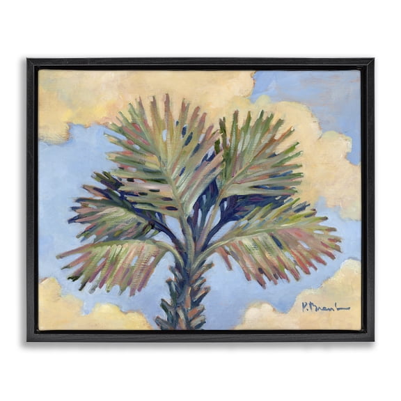 Stupell Industries Bohemian Summer Californian Palm Black Floating Frame Canvas Art, 21 x 17, by Paul Brent