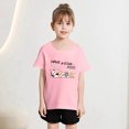 thumbnail image 2 of Chemises pour Fillettes Mode Enfant Imprimé Col Rond Manches Courtes Tee Décontracté T-Shirt Ample Hauts pour Filles, Tees Rose 10 Ans-12 Ans, 2 of 5