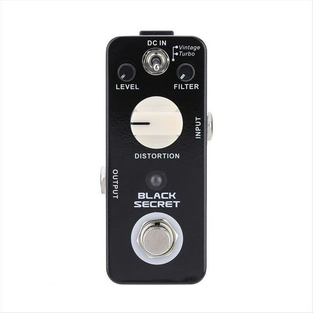 Pedal de Refuerzo para Guitarra Eléctrica. Pedal de Guitarra Black Secret Mini. Pedal de Distorsión para Guitarra Eléctrica. True Bypass.