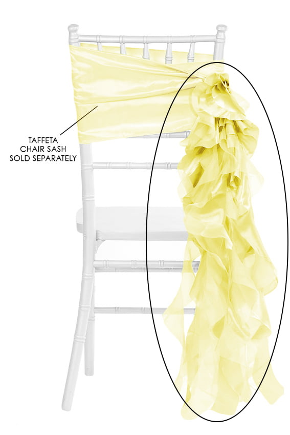 Curly Willow Chair Sash Pastel Yellow new design 6 PK 