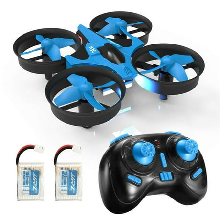 JJRC H36 Mini Drone With LED Light 2.4G 6 Axis Gyro Headless Mode, 360° Flips, Remote Control One Key Return RC RTF Quadcopter Drone for Kids & Beginners, Children RTF 2 x