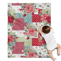 Pioneer Flower Floral Print Pattern Blanket,Comfortable Soft Flannel Throw Blanket,All Season,Warm Lightweight Blankets for Sofa Bed Couch Living Room Chair,30"x40"