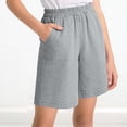 thumbnail image 2 of GHNJK Girls' Lounge Shorts with Pockets Elastic Waist Casual Sweat Shorts for Everyday Wear, 2 of 6