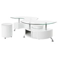 thumbnail image 4 of Buckley 3-piece Coffee Table and Stools Set White High Gloss, 4 of 11
