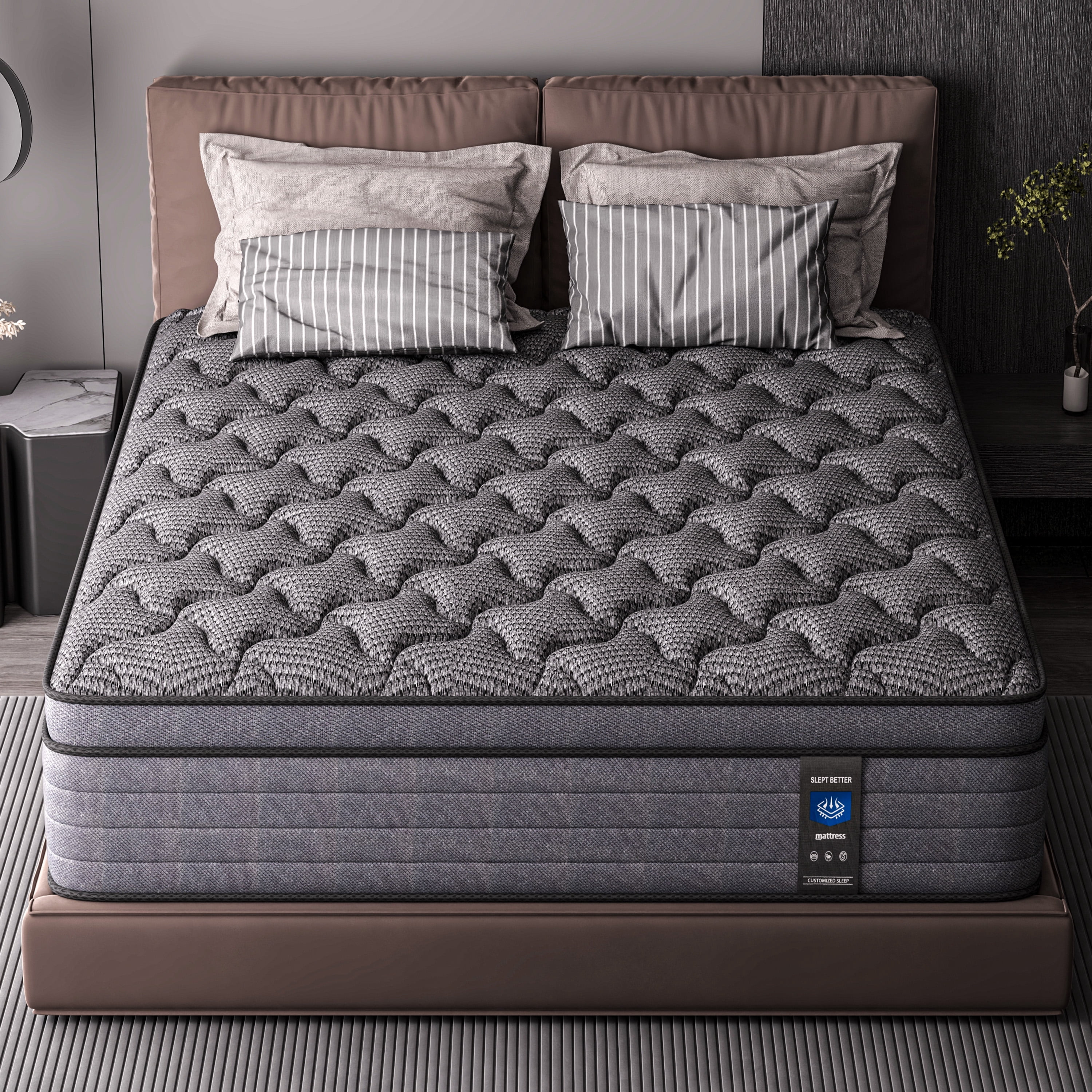 Slept Better 10 inch Full Size Mattress In Box,Memory Foam & Spring Hybrid Mattress,Medium Firm,Drift Off Quickly, Sleep Deeply