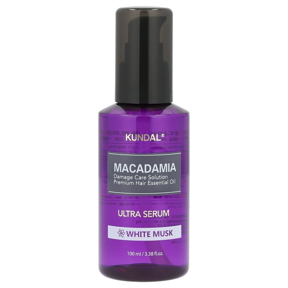 Kundal Macadamia Ultra Hair Serum, White Musk, 3.38 fl oz (100 ml)