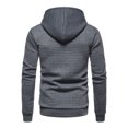 thumbnail image 3 of Sudadera básica con capucha para hombre, informal, de manga larga, a cuadros, 3 of 5
