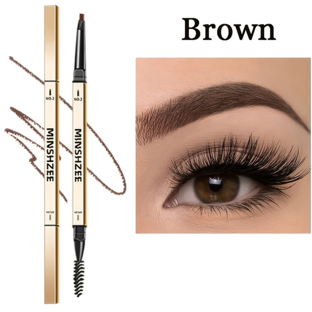 Lápiz de cejas mate resistente al agua, maquillaje de doble cabeza, duradero, marrón, no manchado, tinte de lápiz de cejas con pincel, cosméticos
