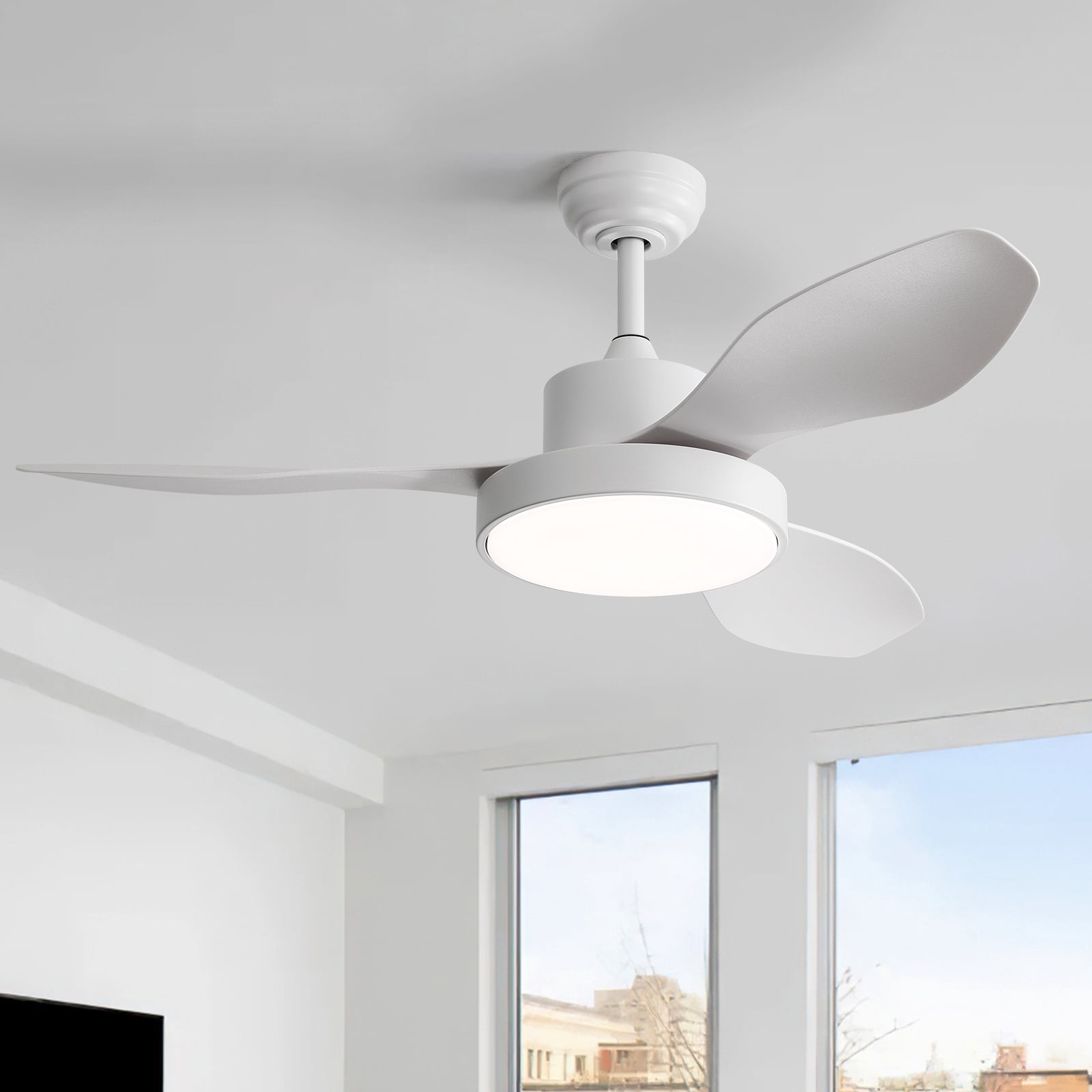 Sofucor 47-Inch Modern Ceiling Fan with LED Dimmable Lights, Remote, Reversible, 3CCT, Quiet 6 Speeds