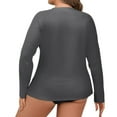 thumbnail image 5 of Women's Plus Size Sun Shirts UPF 50+ UV Protection Long Sleeve Rash Guard Quick Dry Workout Hiking Fishing Swim Shirt Gray 4XL, 5 of 5